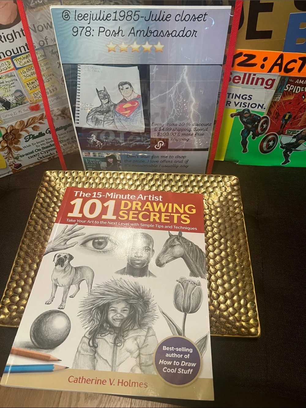 #2769**101 Drawing Secrets by Catherine V. Holmes - White & Burgundy Cover